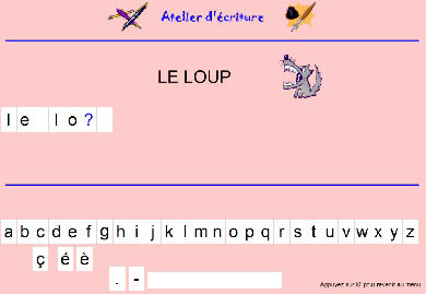 Ecrire les mots de Pierre et le loup